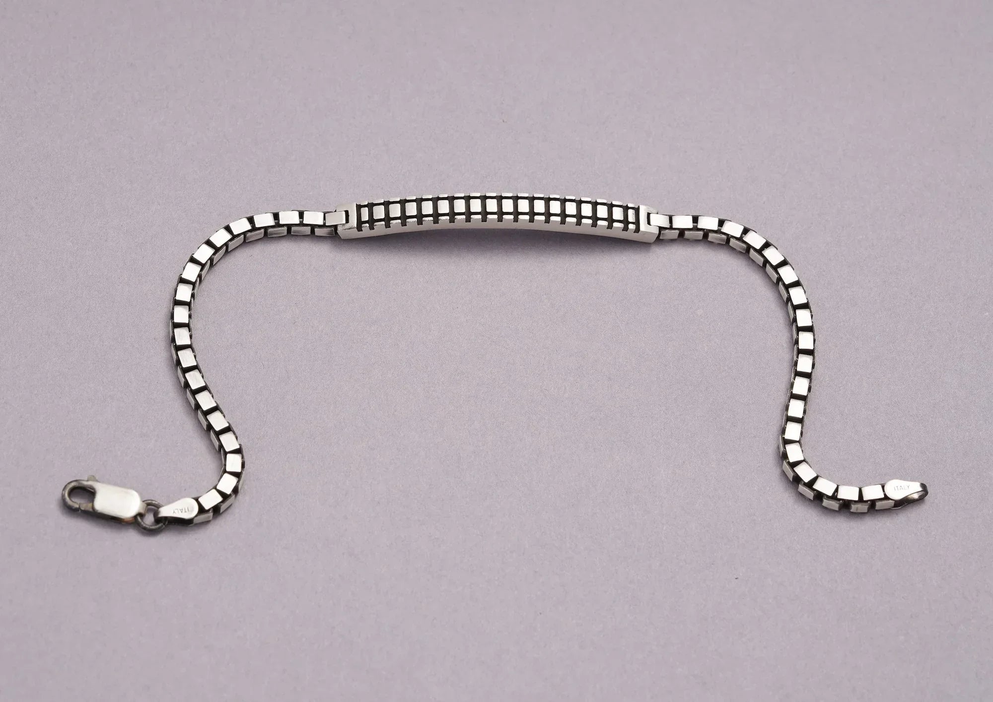 Arched Bridge Box Link Men Bracelet