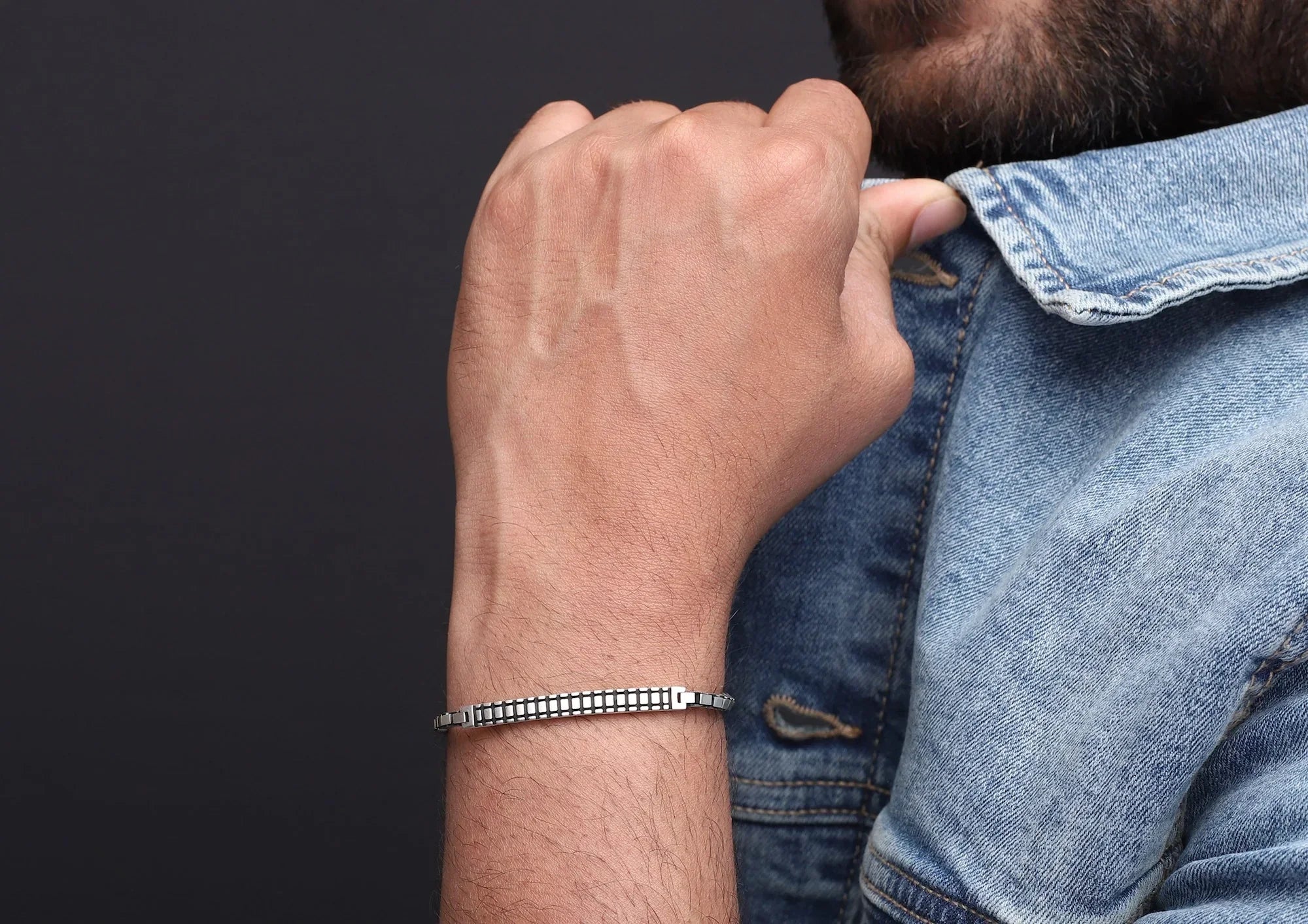 Arched Bridge Box Link Men Bracelet