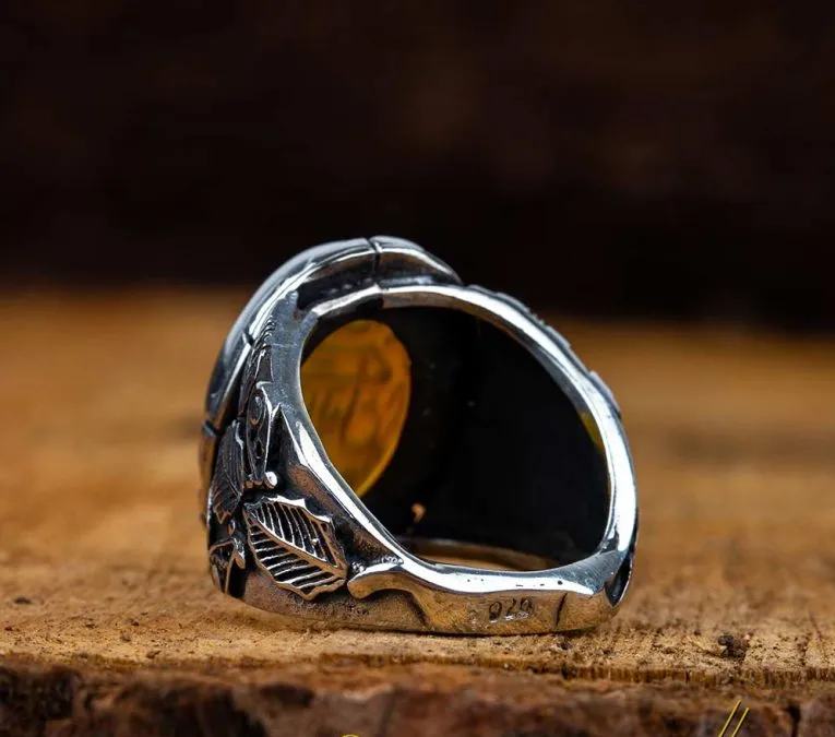 Hasbunallahu Wa Ni’mal Wakeel Yellow Aqeeq Ring