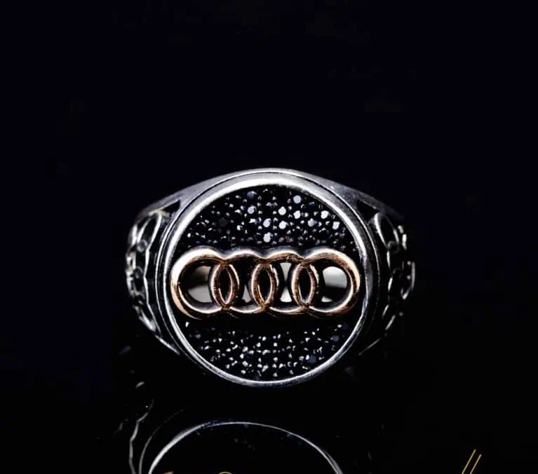 Car Logo Micro Zircon Detailed Ring for Audi Owners