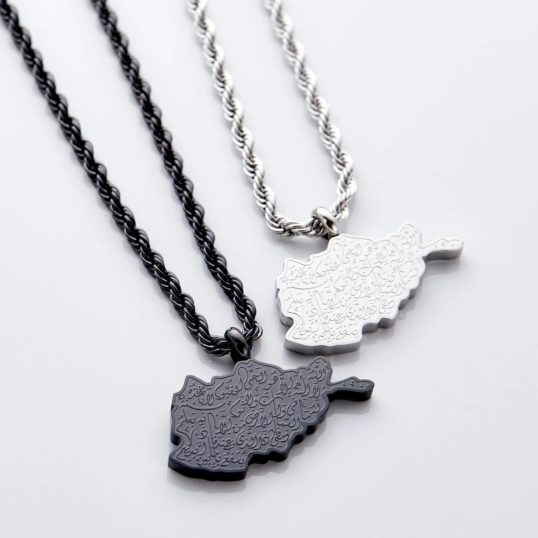 Ayatul Kursi Country Map Necklace  Men