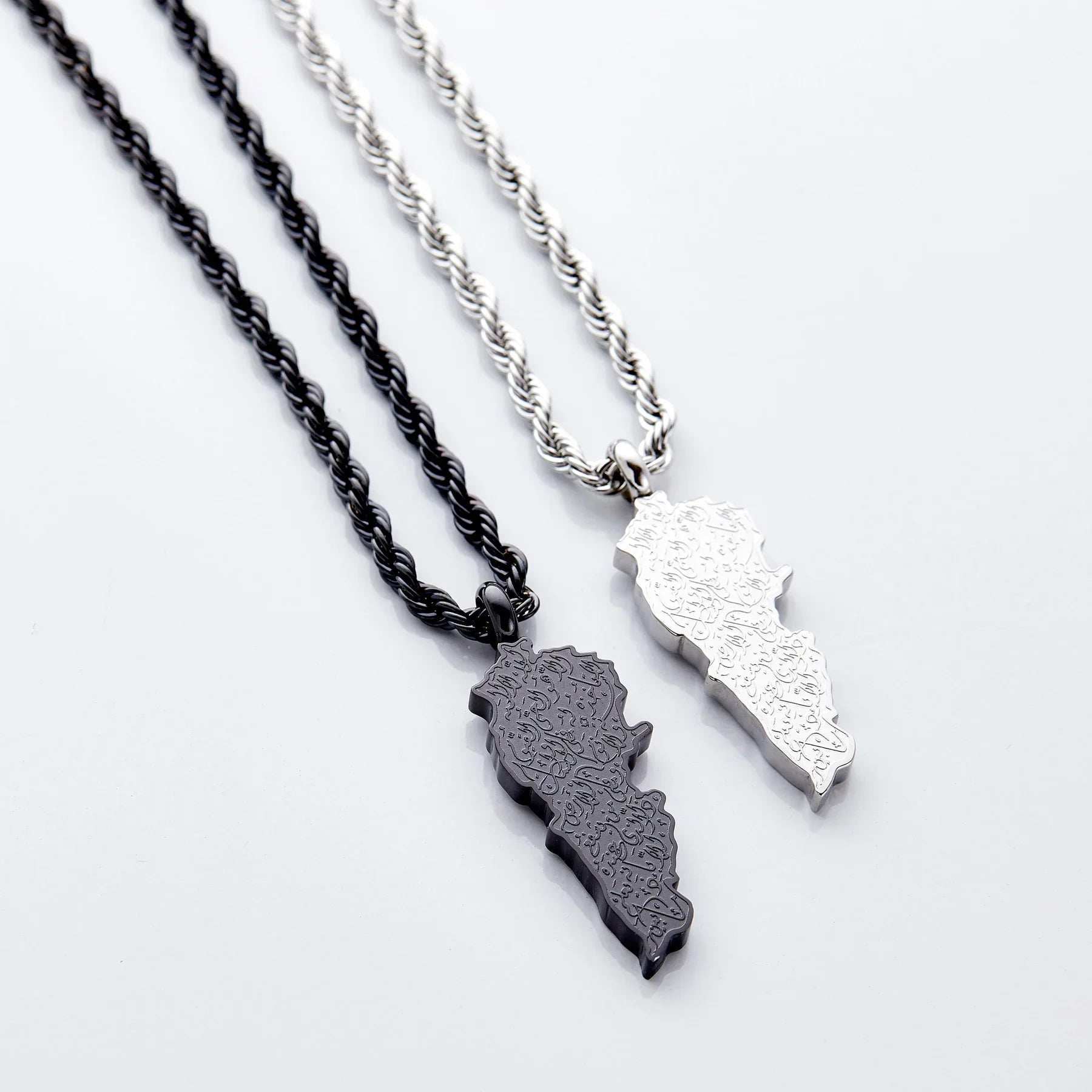 Ayatul Kursi Country Map Necklace  Men