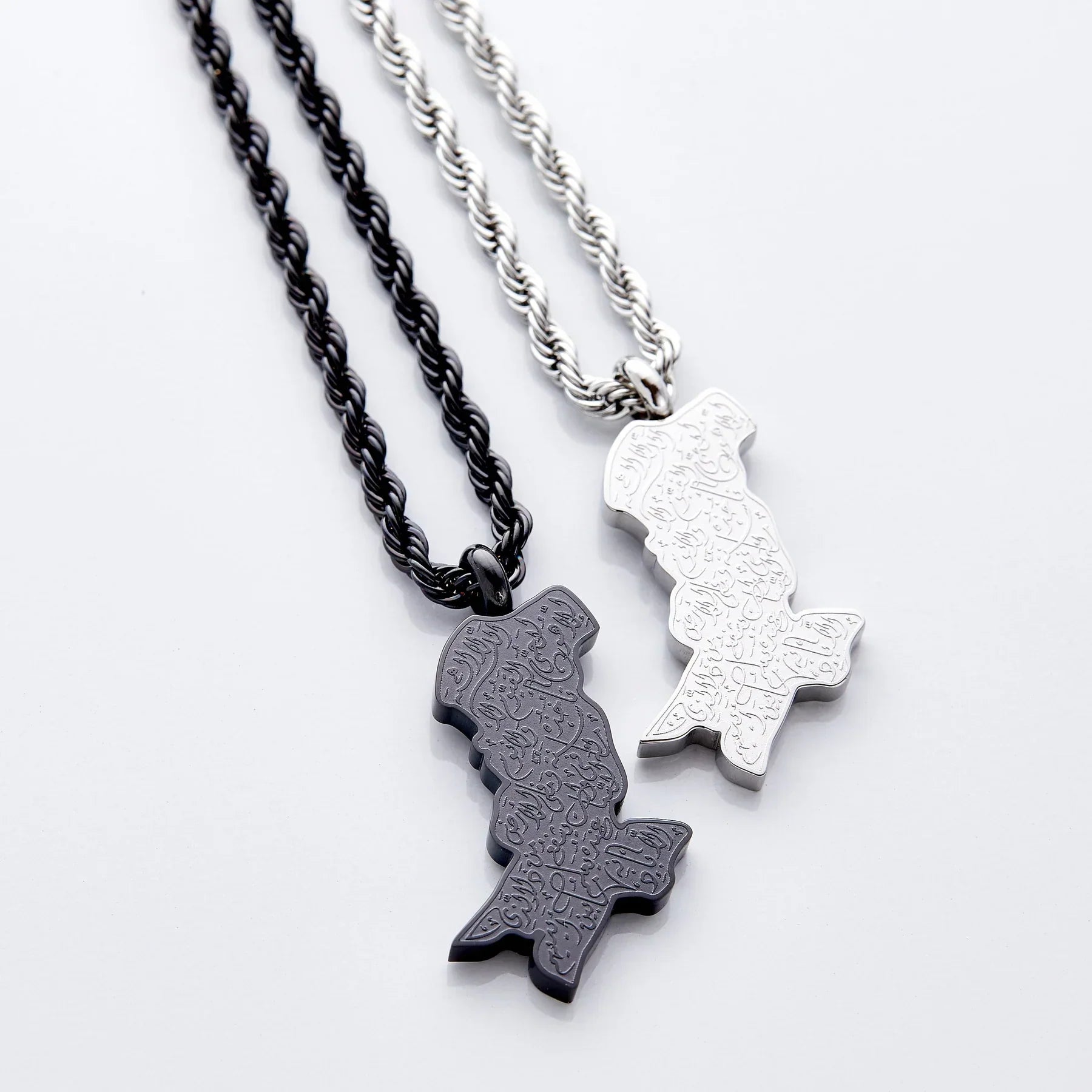 Ayatul Kursi Country Map Necklace  Men