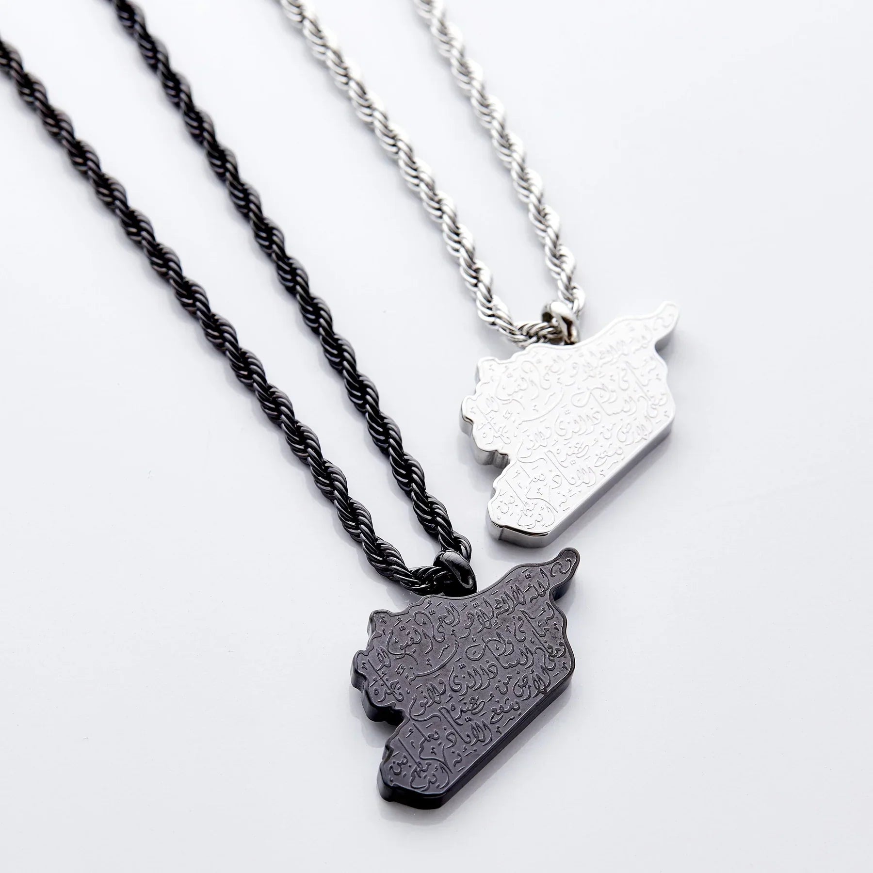 Ayatul Kursi Country Map Necklace  Men