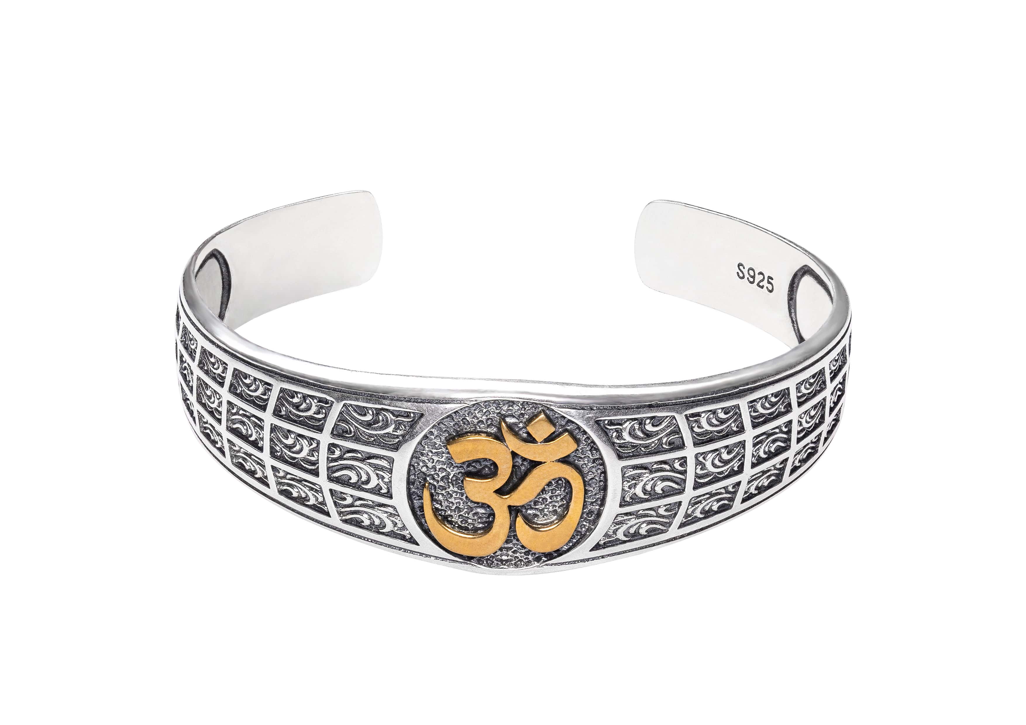 Om Wrist Cuff Men Bracelet