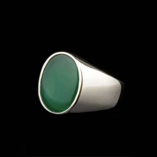 Plain Square Red Agate Modern Silver Ring
