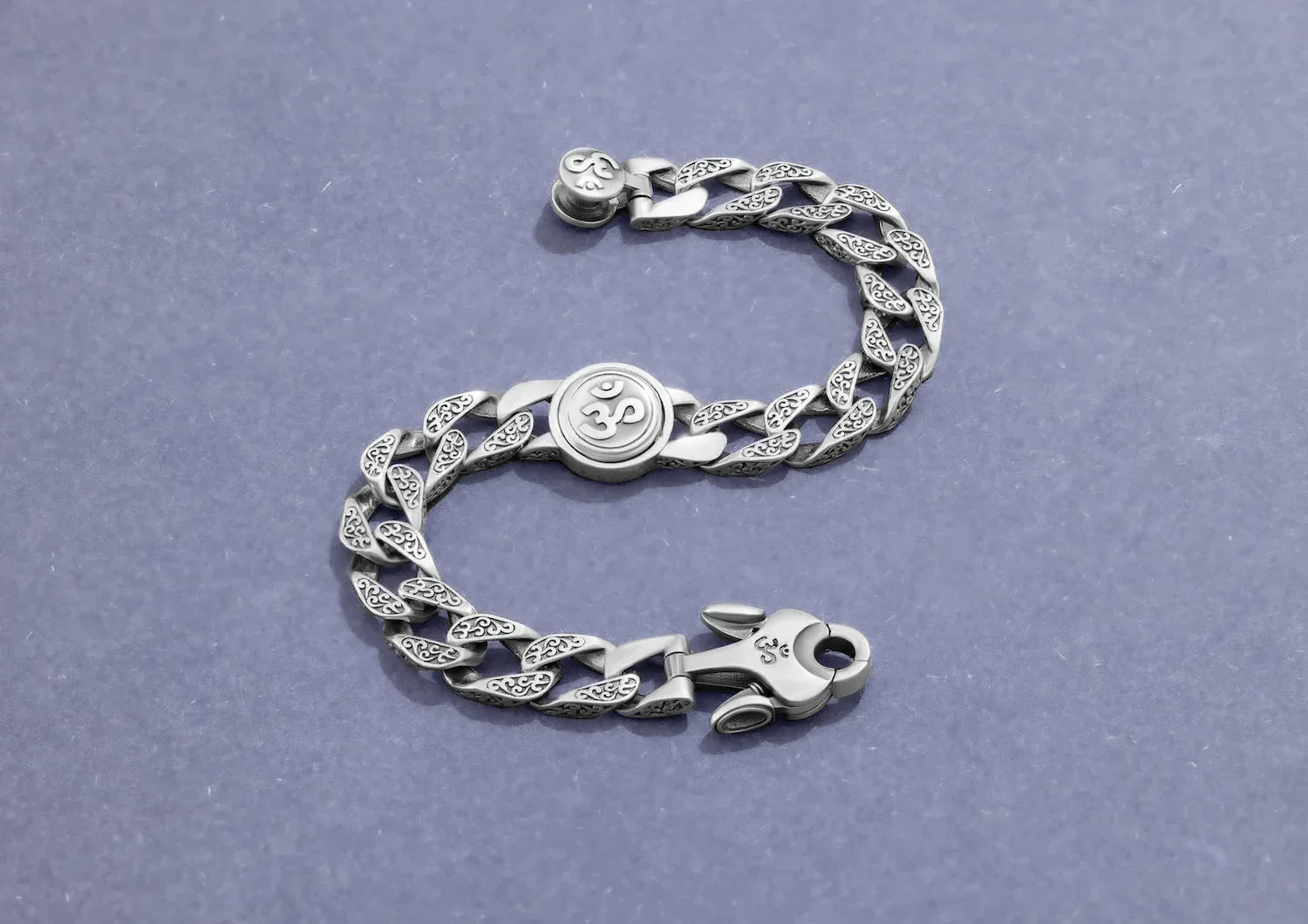 Rotating Om Cuban Men Bracelet