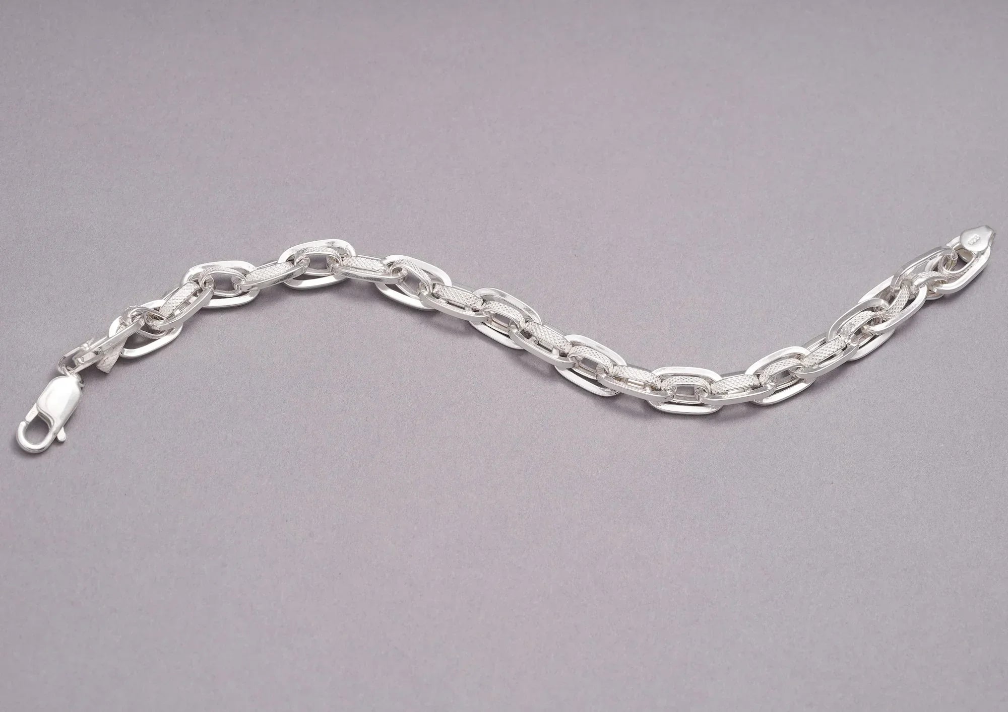 Textured Dual Link Men Bracelet