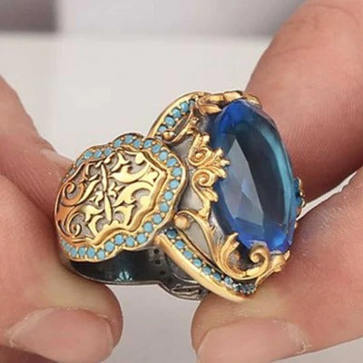 Elegant Design 925 Sterling Silver Aquamarine Mens Ring