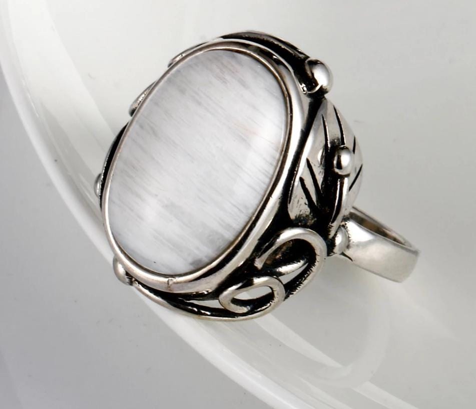 New Vintage 925 Sterling Silver Moon Stone Ring IS2 IS1 VAL1 NS3