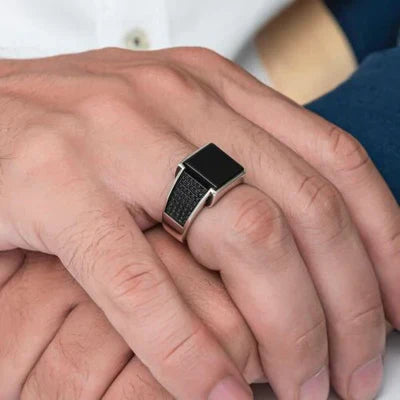 Timeless Black Square Onyx-925 Silver