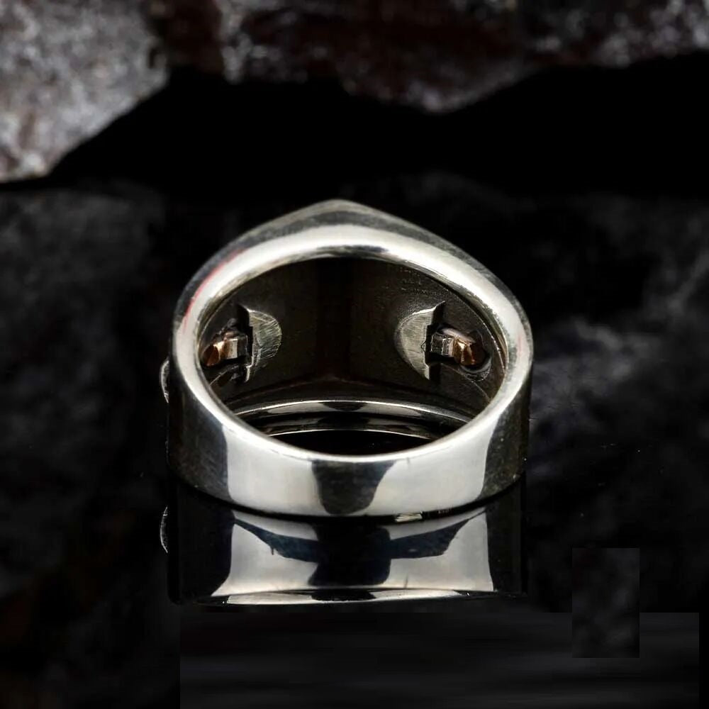 Sterling Silver Ring with Double Bullet Figure