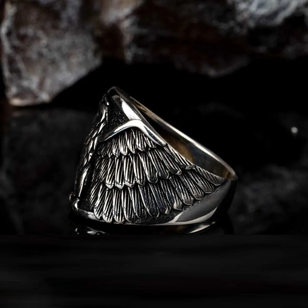 Eagle Figure Band Silver Ring