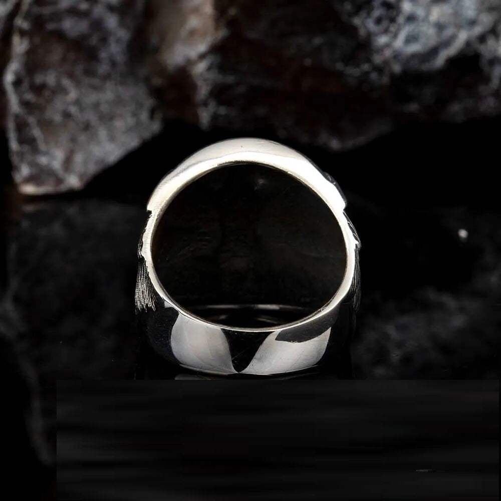 Eagle Figure Band Silver Ring