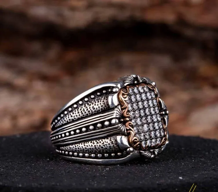 Elegant White Zircon Covered Silver Ring