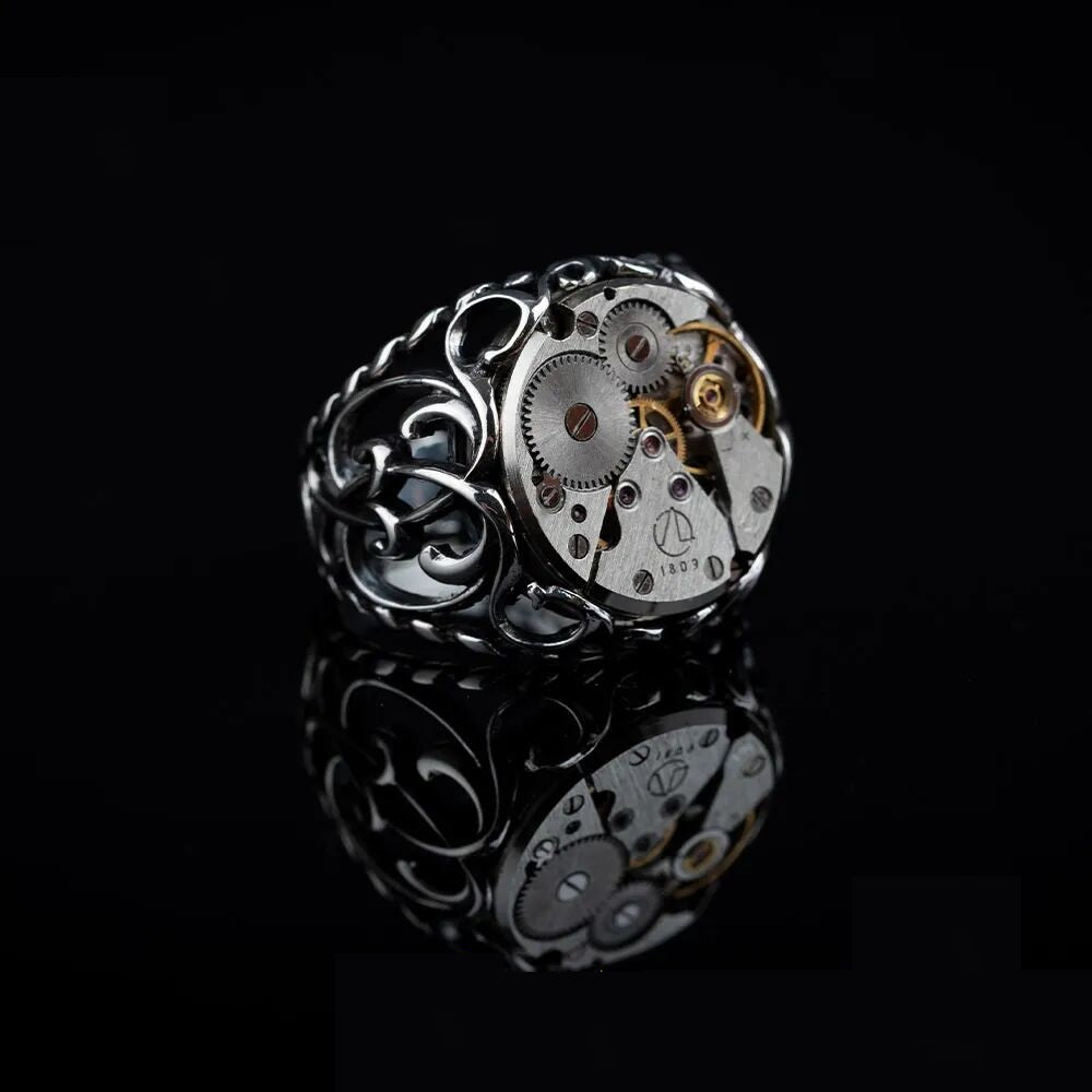 Watch Movement Exclusive Silver Ring