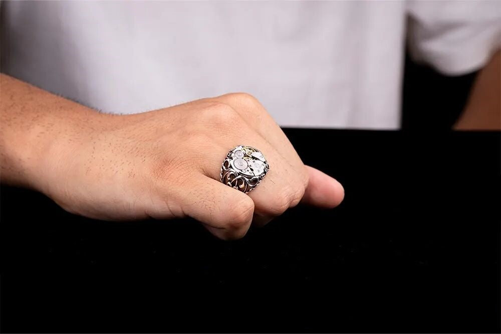 Watch Movement Exclusive Silver Ring