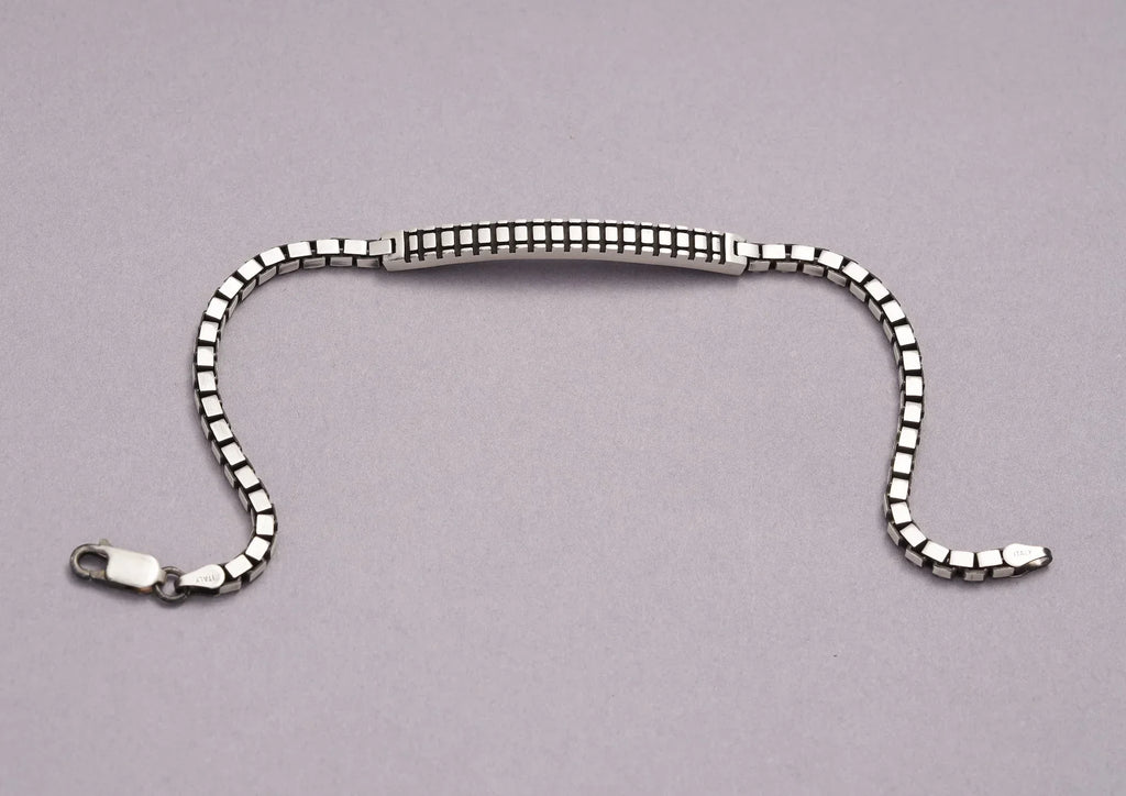 Arched Bridge Box Link Men Bracelet