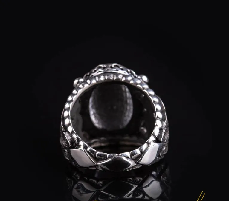 Traditional Durr-A-Najaf Silver Ring with Ayat Al Kursi