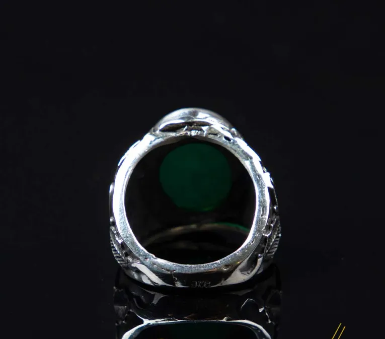 Ya Baqi al-Baqiyah Green Aqeeq Ring