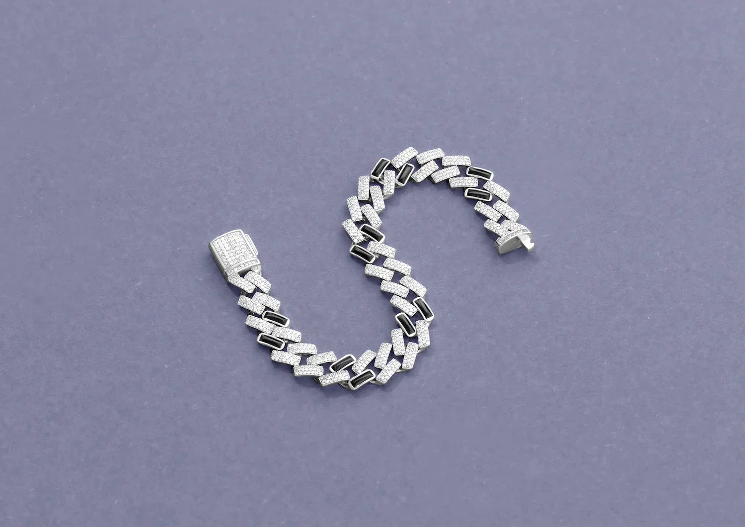 Black Iced Cuban Link Men Bracelet