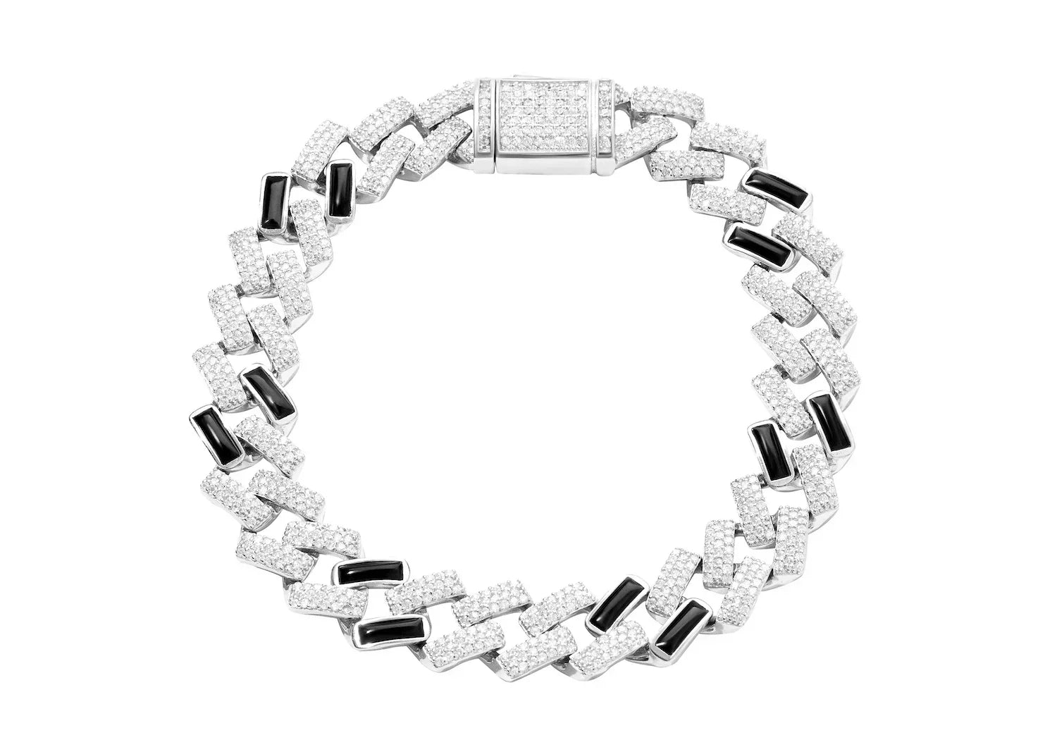 Black Iced Cuban Link Men Bracelet