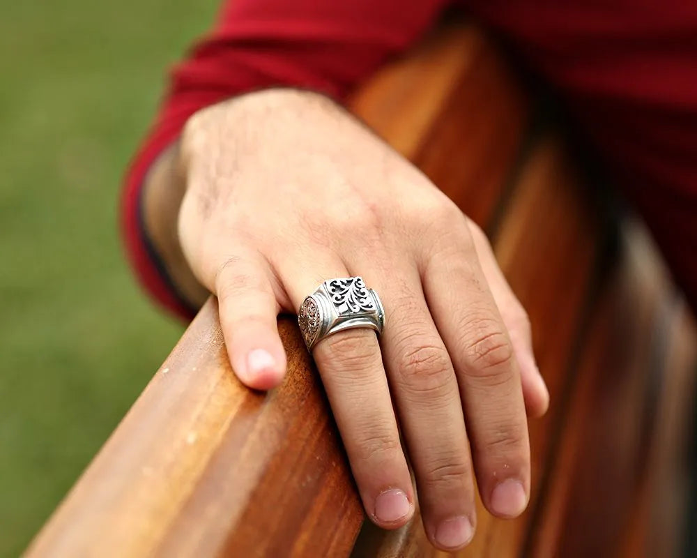 Charm Handmade Men Silver Ring