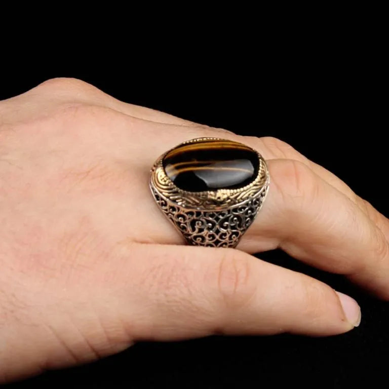 Classic Tiger’s Eye Men Ring