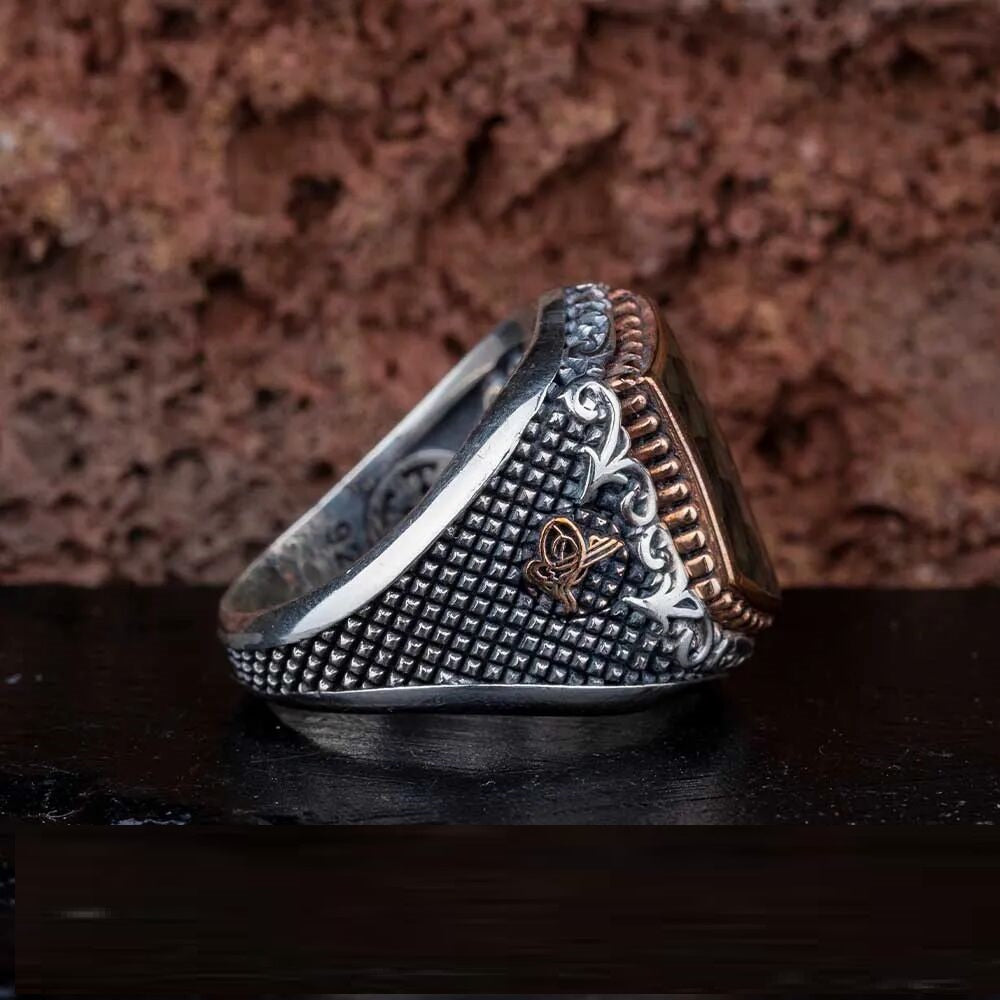 Exclusive Cut Black Carbon Silver Ring