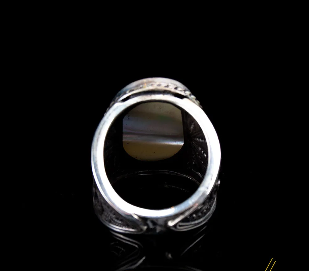 Filigree Basmala Islamic Mother of Pearl Ring
