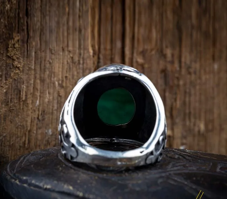 Filigree Handmade Mother of Pearl Nacre Ring with Shahada