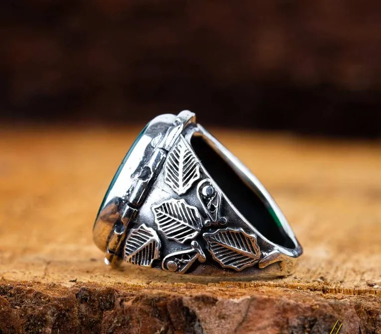 Hasbunallahu Wa Ni’mal Wakeel Green Aqeeq Ring