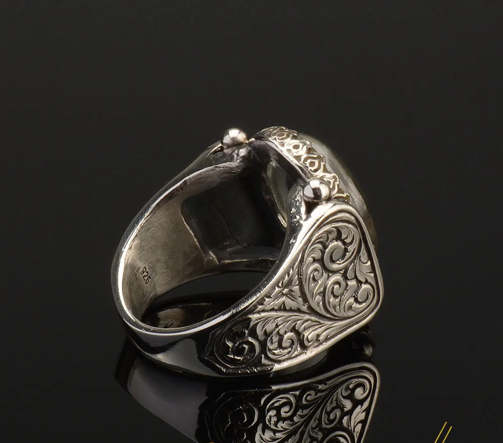 Hun Collection Dur Al Najaf Silver Men Ring