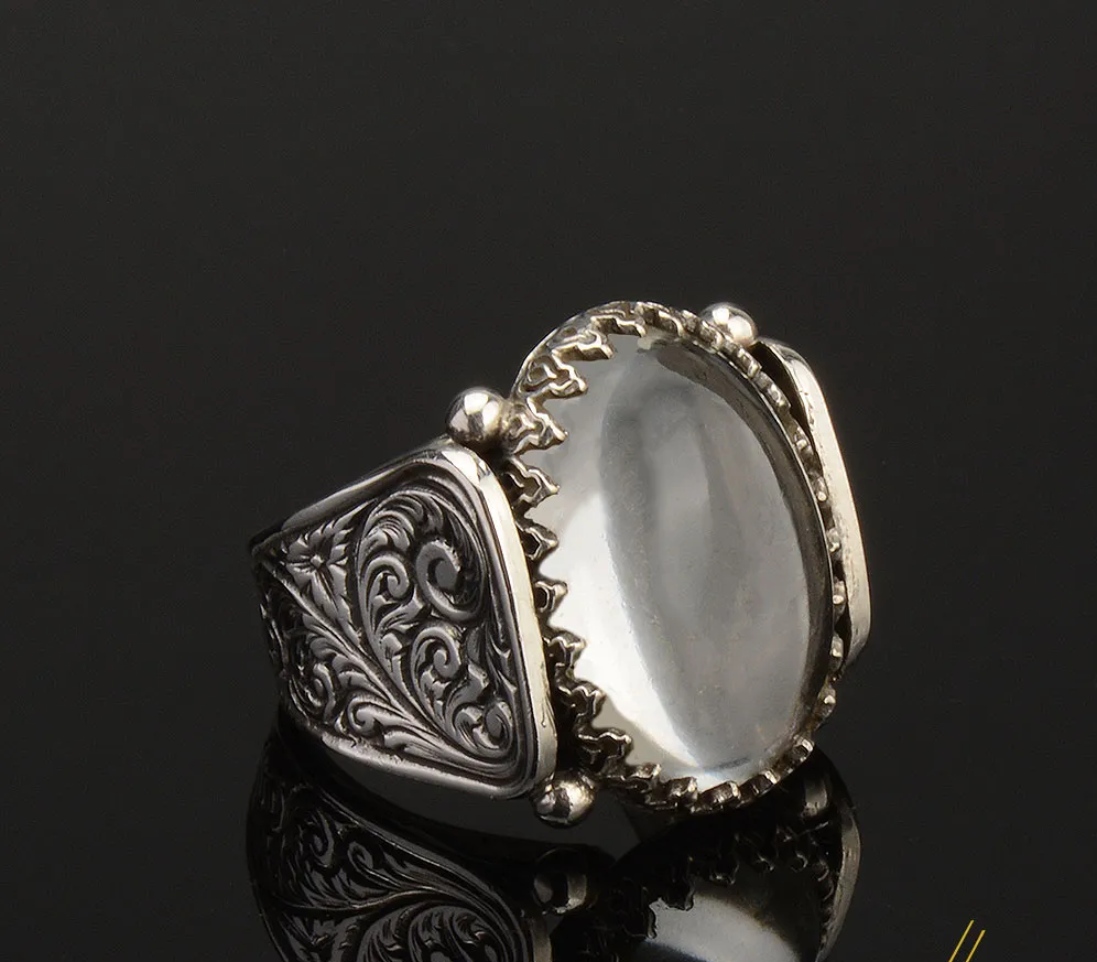 Hun Collection Dur Al Najaf Silver Men Ring