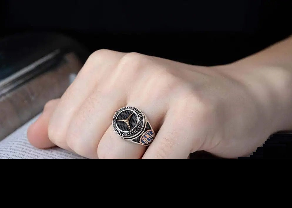 Car Logo Special Silver Ring for Mercedes-Benz Owners No4