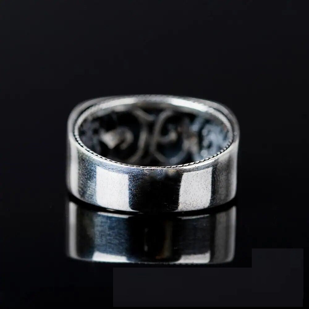 Elegant Cut Blue Mina Silver Ring