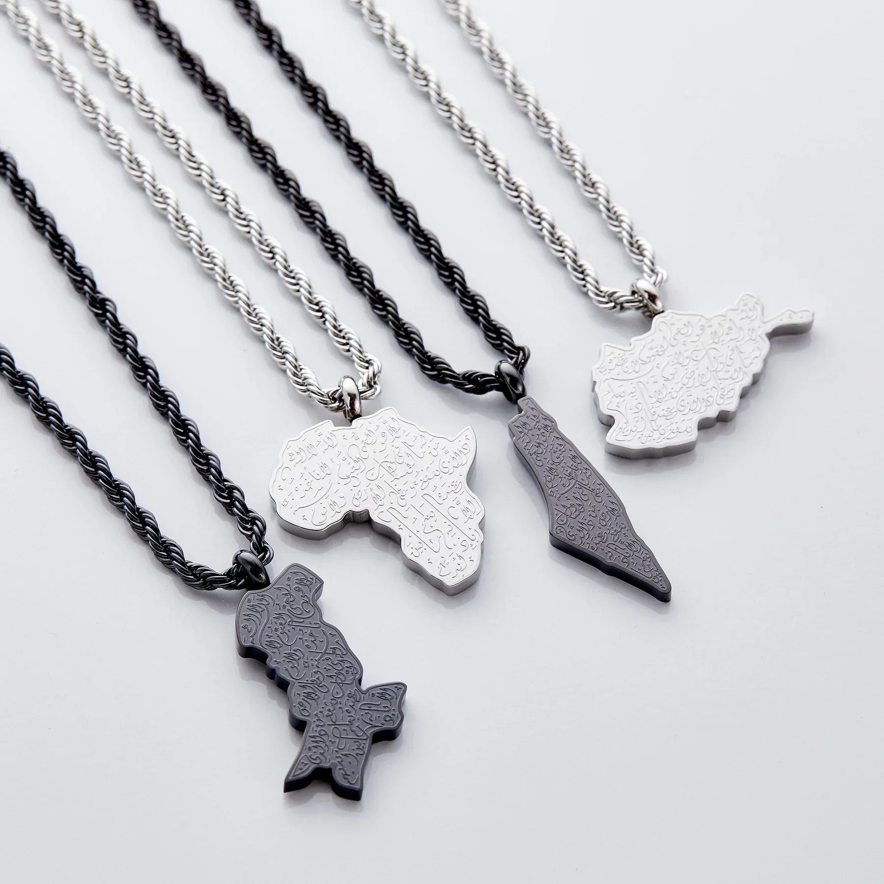 Ayatul Kursi Country Map Necklace  Men