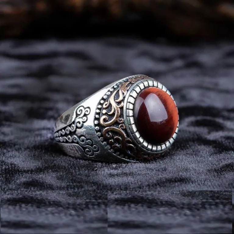 One of a Kind Orange Tiger’s Eye Ring No1