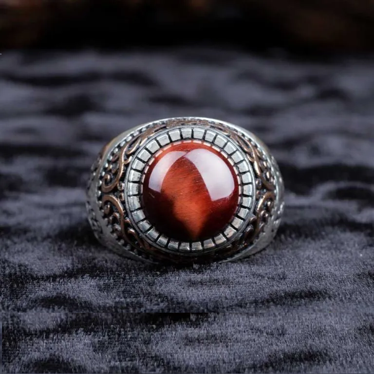 One of a Kind Orange Tiger’s Eye Ring No1
