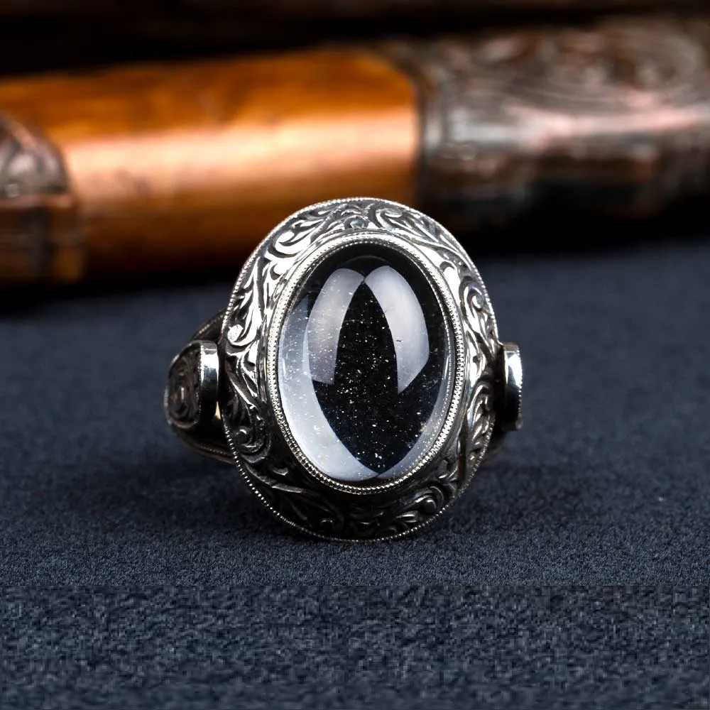 Oval Dur Al Najaf Hand Engraved Ring