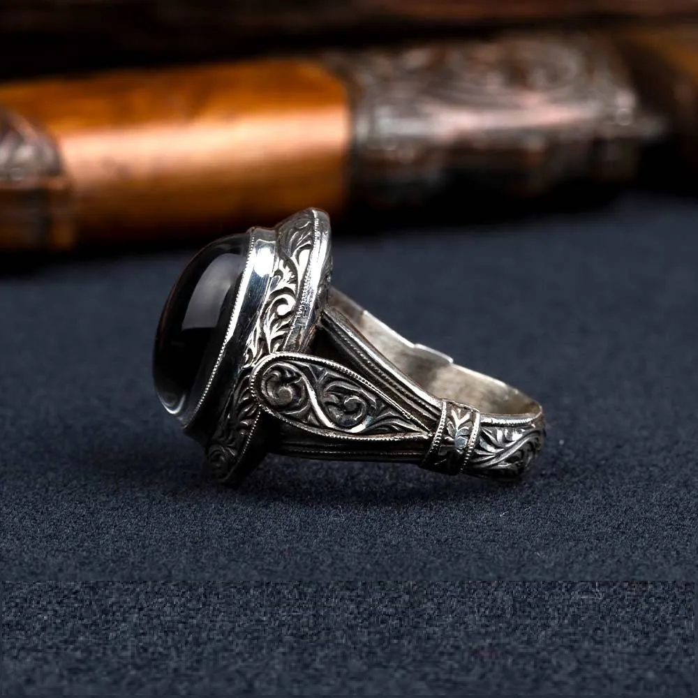 Oval Dur Al Najaf Hand Engraved Ring