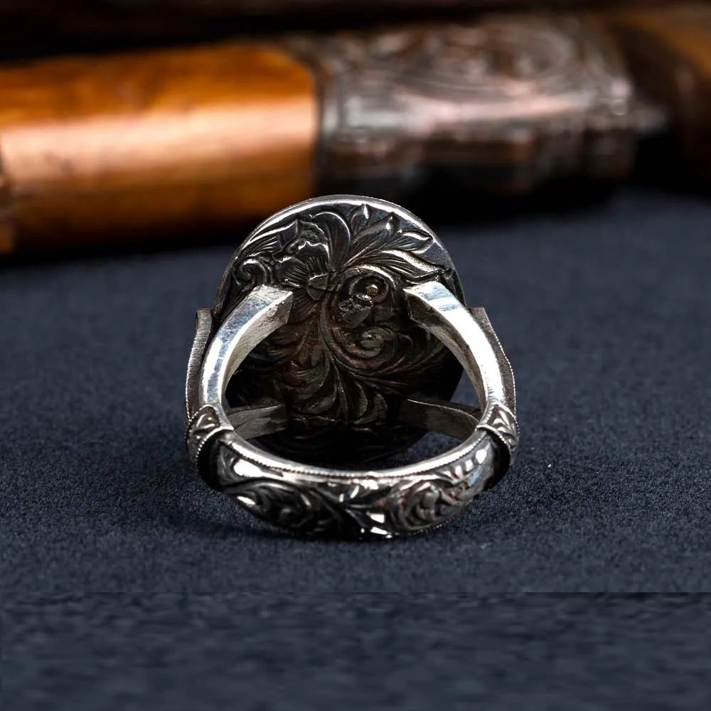 Oval Dur Al Najaf Hand Engraved Ring