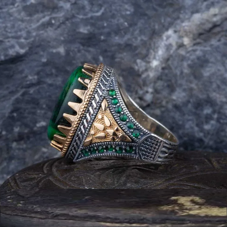 Royal Collection Green Tiger’s Eye Silver Ring No2