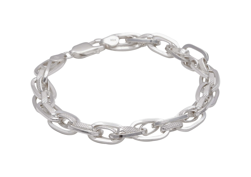 Textured Dual Link Men Bracelet