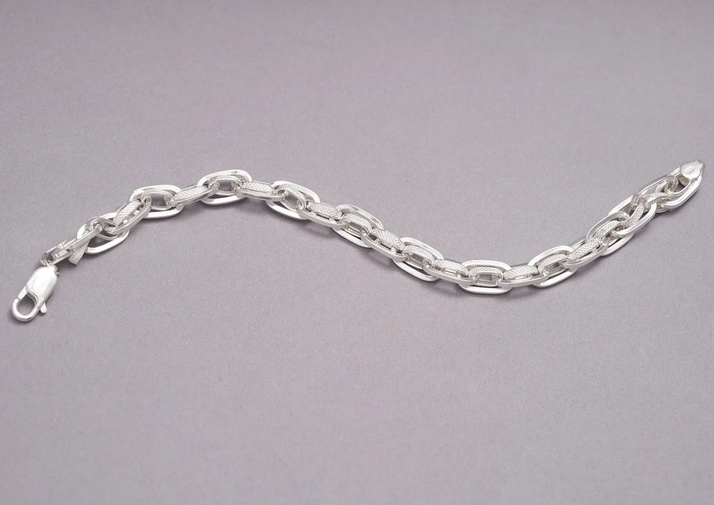 Textured Dual Link Men Bracelet