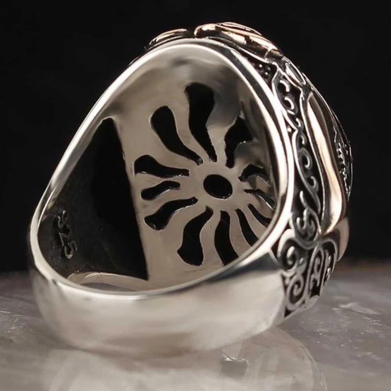 Carnelian Agate Aqeeq 925 Sterling Silver Elegant Mens Ring