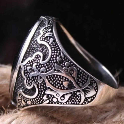 Exclusive Beautiful Onyx Stone 925 Sterling Silver Mens Ring