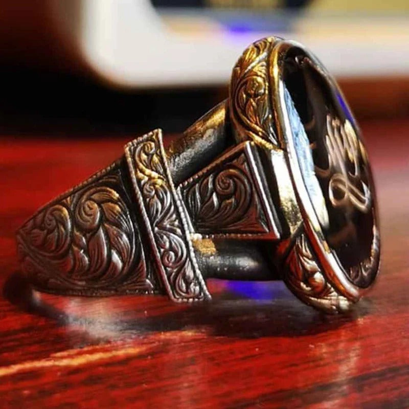 Hand Engraved Customizable Name 925 Sterling Silver Mens Ring