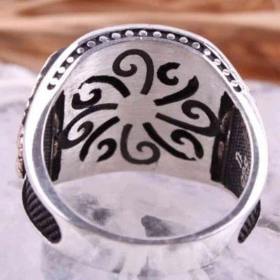 Heavy Scorpion Onyx Stone 925 Sterling Silver Black Mens Ring