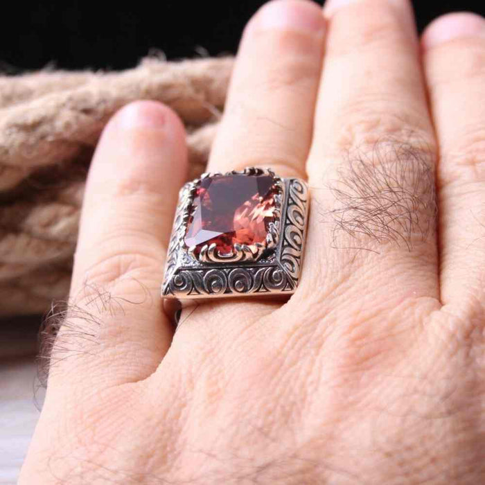 Mens 925 Sterling Original Alexandrite Stone Color Changing Ring